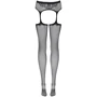 Чулки с поясом Obsessive S232 (Черный, S/M/L)