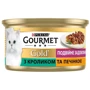 Влажный корм GOURMET Gold "Двойное удовольствие" для взрослых кошек кусочки в подливке с кроликом и печенью 24х85 г (7613031381081): Возраст Взрослые
