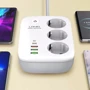 Сетевой фильтр LDNIO SEW3452 Wi-Fi (3x220V+3USB+Type-C/30W/2m) White: Тип розеток Евророзетки