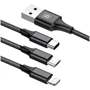 Кабель Baseus USB Cable to Lightning/microUSB/USB-C Rapid 1.2m Black (CAMLT-SU01) фото 6