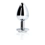 Металлическая анальная пробка Ouch! Heart Gem Silver - Diamond, S