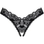 Кружевные стринги Obsessive Donna Dream crotchless thong XL/2XL Black