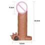 Насадка с вибрацией LoveToy Pleasure X-Tender Vibrating Penis Sleeve Flesh Add 2", Brown