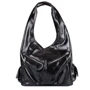 Женская сумка хобо Laskara черная (LK-DM230-black-glossy)