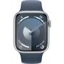 Apple Watch Series 9 45mm GPS Silver Aluminum Case with Storm Blue Sport Band - M/L (MR9E3) Approved Витринный образец: Причина уценки Активированы, витринный образец, хорошее состояние, комплектация полная: коробка, зарядка, часы