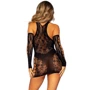 Мини-платье Leg Avenue Mini Dress And Matching Glove Black One Size