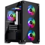 Корпус 1stPlayer X2-M-4F2(AP) Black: Материал передней панели закаленное стекло