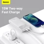 Внешний аккумулятор Baseus Power Bank 10000mAh Bipow Display 15W White (PPDML-I02): Выходное напряжение, В 15