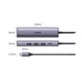 Адаптер Ugreen Adapter CM475 USB-C to USB-C+3xUSB3.0+RJ45 Gray (20932): Цвет серый