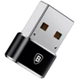 Адаптер Baseus Adapter USB to USB-C Female Black (CAAOTG-01): Цвет черный