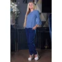 Блуза FLFashion Бусинка БББ 0324 48 синяя с рукавом 3/4: Вид Блузы