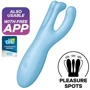 Клиторальный смарт вибратор Satisfyer Threesome 4 Blue с тремя пальчиками