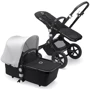 Универсальная коляска 2 в 1 Bugaboo Cameleon 3 Plus Black/ Black - Fresh white, черный с белым капюшоном на черной раме