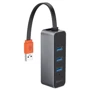 Адаптер Baseus Adapter Steel Cannon USB to 3хUSB3.0 + RJ45 Dark Gray (CAHUB-AH0G)