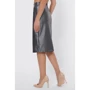 Юбка FashionUp YUB-1010C 42 серый металлик карандаш удлиненная миди: Материал Экокожа