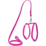 Шлея круглая WAUDOG Glamour с поводком для кошек и мелких собак 9 мм 30-40 см розовая (33997)