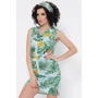 Платье FashionUp SRF-1770B 48 зеленое повседневное до середины бедра