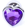 Анальная пробка с кристаллом BOSS of TOYS Boss Series - Jewellery Silver Heart PLUG Purple S, BS6400052