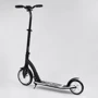 Самокат двоколісний Best Scooter з PU колесами, амортизатором, широким кермом, затискачем для керма Black / White (100069): Матеріал коліс поліуретан