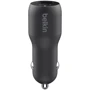 Зарядний пристрій Belkin Car Charger USB-C та USB 32W Black (CCB003BTBK): Кабель в комплекті Відсутнє