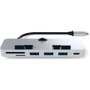 Адаптер Satechi Adapter Clamp Pro USB-C to USB-C+3xUSB3.0+micro SD+SD Silver (ST-TCIMHS): Цвет серебристый