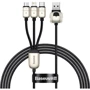 Кабель Baseus USB Cable to Lightning/microUSB/USB-C Tiger 3.5A 1.2m Black (CASX010001)
