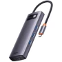 Адаптер Baseus Adapter USB-C to 3xUSB3.0+HDMI+USB-C PD+VGA Gray (WKWG030013): Колір серый