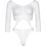 Боди Leg Avenue Top bodysuit with thong back White