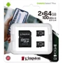Карта памяти Kingston 64GB microSDXC Class 10 UHS-I U1 V10 A1 Canvas Select Plus 2 Pack + adapter (SDCS2/64GB-2P1A): Объем 64 ГБ