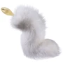 Анальная пробка LOCKINK Sevanda White Fox-Tail Anal Pear-shape Plug