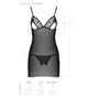 Эротический комплект Passion LOVELIA CHEMISE black XXL/XXXL