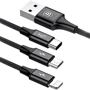 Кабель Baseus USB Cable to Lightning/microUSB/USB-C Rapid 3-in-1 1.2m Black (CAMLT-SU01): Тип USB Cable - Lightning/microUSB/USB-C