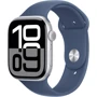 Apple Watch Series 10 42mm GPS + Cellular Silver Aluminium Case with Denim Sport Band - S/M (MWX33)
