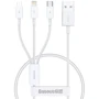 Кабель Baseus USB Cable to Micro USB/Lightning/Type-C Superior Series Fast Charging Data 3.5A 0.5m White (P10320105221-01)