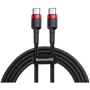 Кабель Baseus Cable USB-C to USB-C Cafule PD 60W 1m Red/Black (CATKLF-G91)