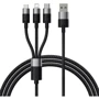 Кабель Baseus USB Cable to Lightning/microUSB/USB-C StarSpeed Fast Charging 3.5A 0.6m Black (P10319900111-00)