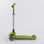 Самокат трехколесный Best Scooter складной алюминиевый руль, 4 колеса PU со светом Light green (102320): Тип колес литые