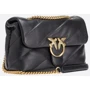 Женская сумка через плечо PINKO LOVE CLASSIC PUFF CL SHEEP NAP черная (100038A0F2Z99Q): Фактура Стеганая, Матовая