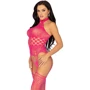 Кружевной бодистокинг Leg Avenue High neck lace bodystocking One size Raspberry