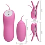 Виброяйцо с зажимами для сосков LYBAILE Pretty Love Electric Shock & Vibro-Bullets Pink