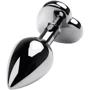 Анальная пробка с кристаллом Metal By Toyfa Silver anal plug ruby