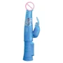 Вибромассажер 4Play Deluxe Slim Rabbit Vibe, 14x3.2 см, голубой