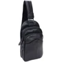 Чоловіча сумка-слінг Borsa Leather чорна (1ta1003m-black): Застібка Блискавка