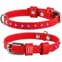 Ошейник WAUDOG Glamour с клеевыми стразами 9 мм 18-21 см красный (32503)