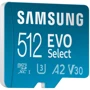 Карта памяти Samsung 512GB microSDXC EVO Select Class 10 UHS-I EVO Select 2024 + adapter (MB-ME512SA/AM)