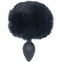 Анальная пробка с хвостом Punishment - Bunny Tail Silicone Anal Plug - Black