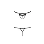 Откровенные трусики-стрепы с кружевом SOLON THONG black S/M - Passion Exclusive