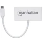 Адаптер Intracom Adapter Manhattan USB-C to 3xUSB3.0+USB-C White: Колір белый