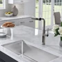 Смеситель для кухни Lefton Waterfall & Pull-Out Kitchen Faucet with Temperature Display-KF2209 Brushed Nickel: Материал Латунь