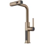 Смеситель для кухни Lefton Waterfall & Pull-Out Kitchen Faucet with Temperature Display-KF2209 Brushed Brass: Длина излива, см 21.5